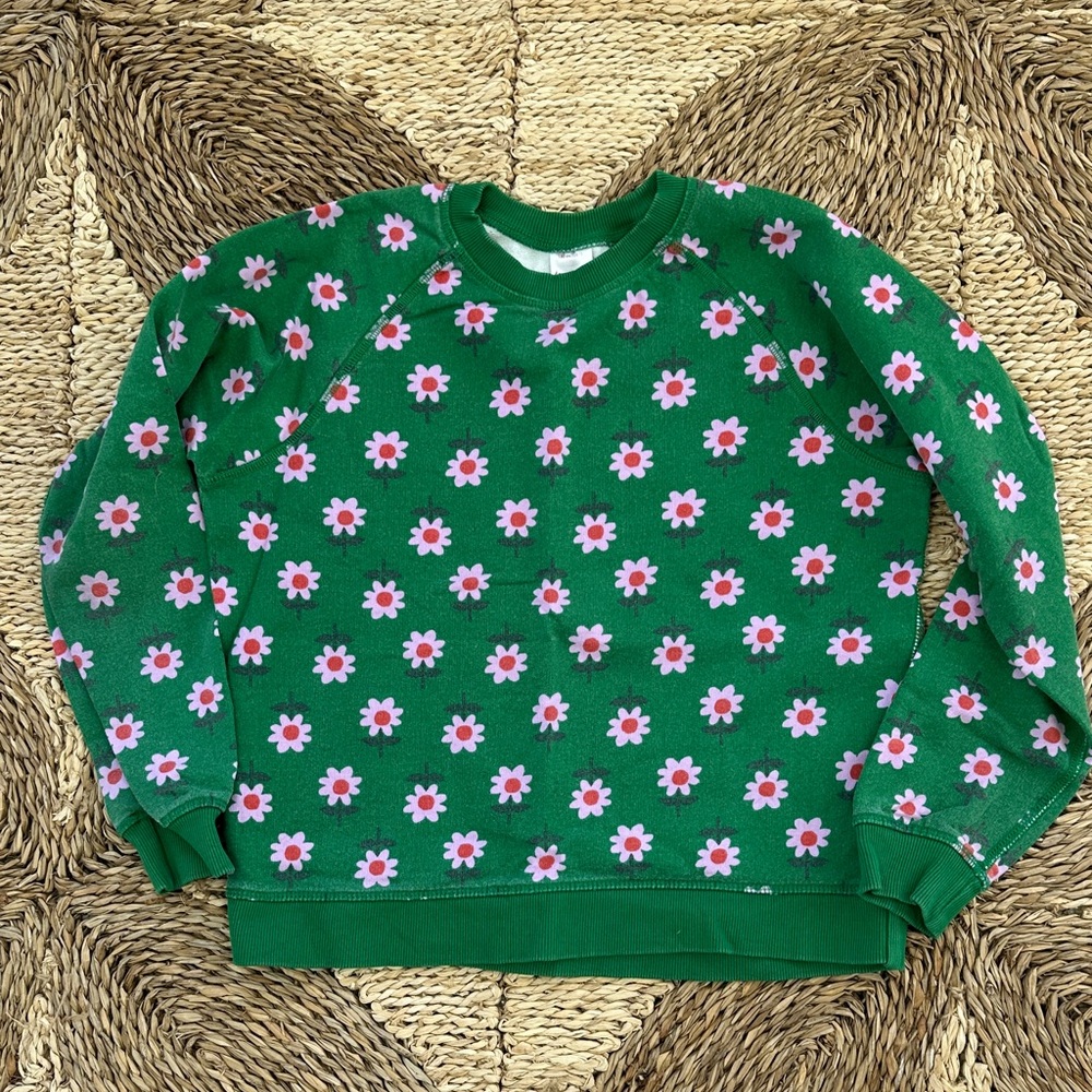 Hanna Andersson Green Floral Sweatshirt
